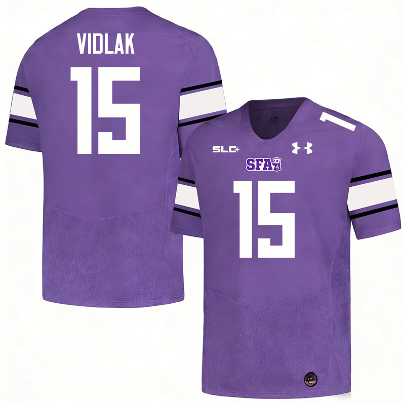 Stephen F. Austin Lumberjacks #15 Sam Vidlak College Football Jerseys,Uniforms-Purple
